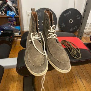 loro piana suede combat boots SIZE 43 ITALY us 10
